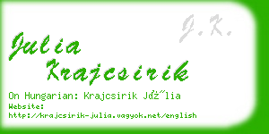 julia krajcsirik business card